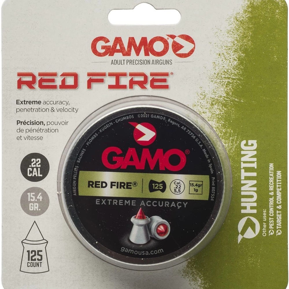 NIB Gamo RED FIRE .22CAL QTY125 BLISTER 632270454 Pellets .22